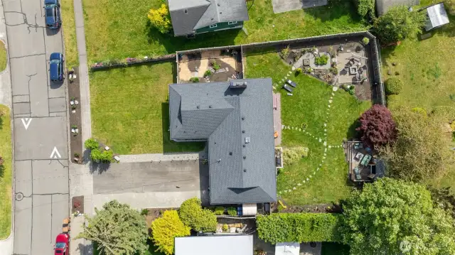 Overhead shot of the 11,900sqft lot.