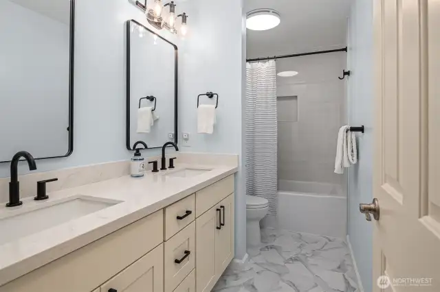 Upstairs remodeled, full bathroom.
