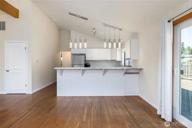 A light-filled kitchen.