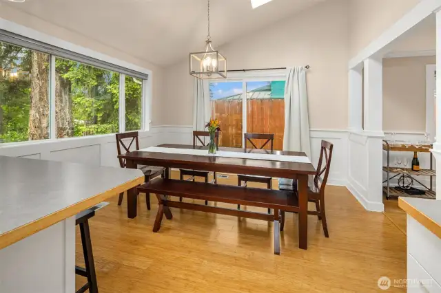 Dining area w/slider to side deck
