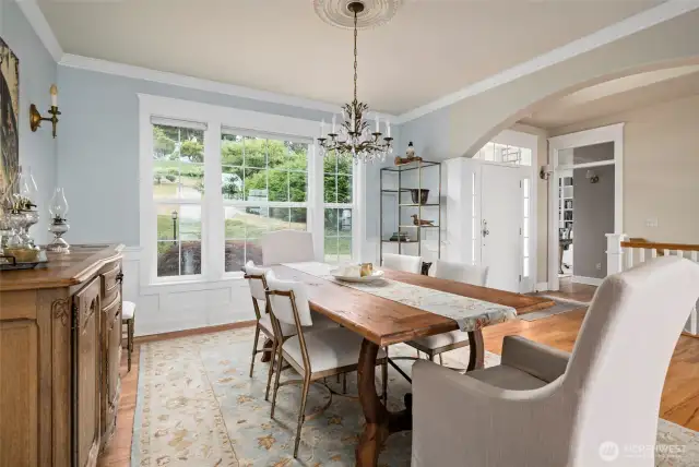 Dining room looking back towards entry and office.