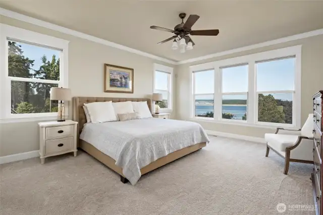 Check out the amazing view from the spacious primary bedroom.