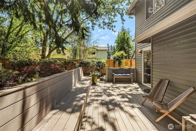 This back deck was once used as an outdoor living room, the TV mounts are still in place!