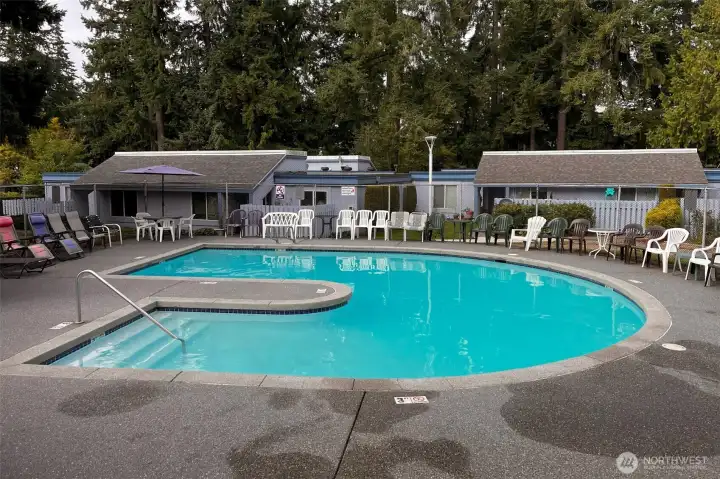 Complex also has a refreshing outdoor pool
