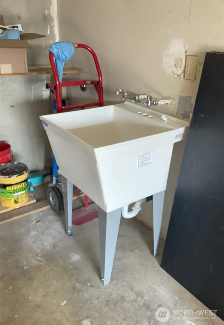 New basin in garage