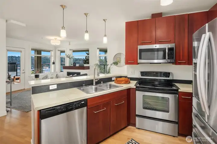 Kitchen with updated SS appliances