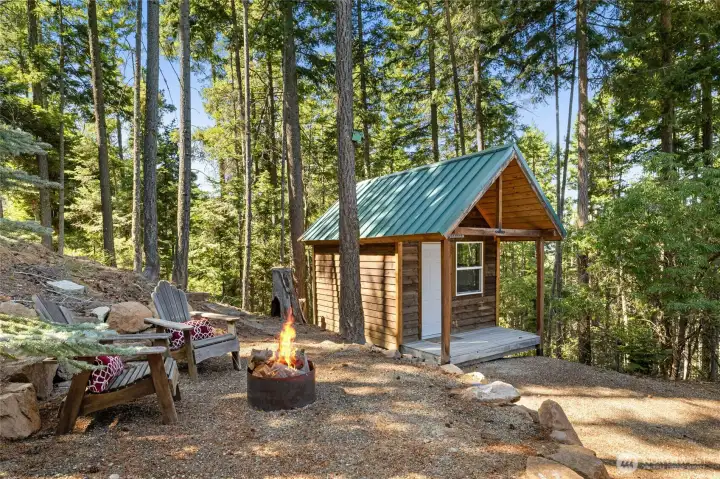 Bunkhouse and firepit.