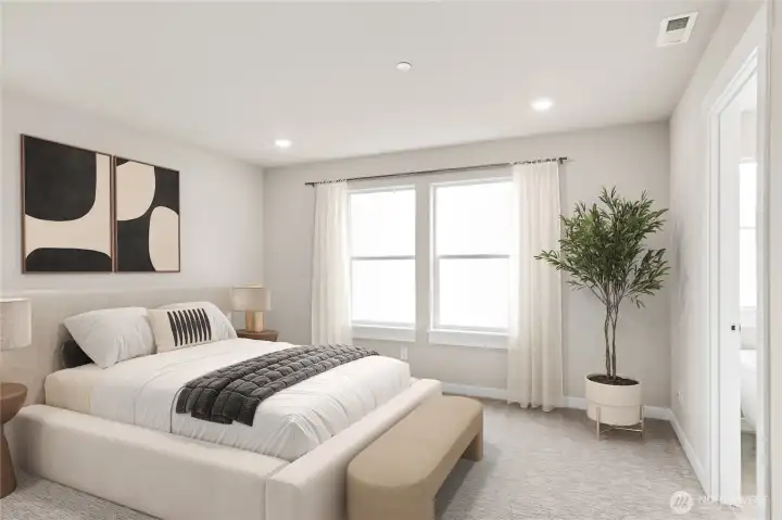 One of four upstairs bedrooms - virtually staged!