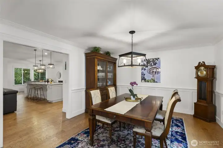 Formal dining looking onto kitchen.