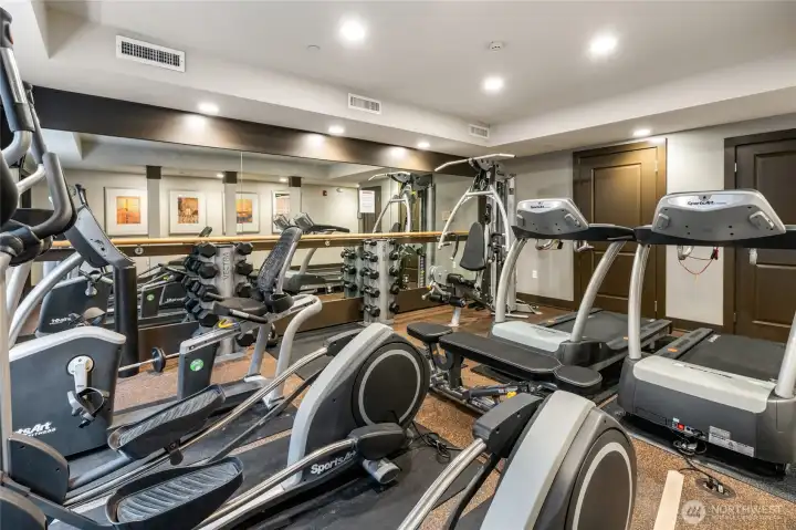No need for a gym membership when you have this awesome fitness center right at home!