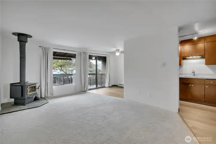 Light and bright Open Concept living room/dining nook