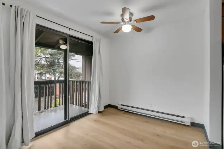Dining Nook opens to balcony.