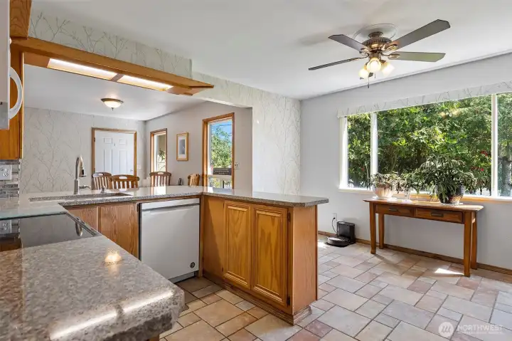 ~Top of the Line Quartz Countertops~ View of Kitchen to Dining Room~