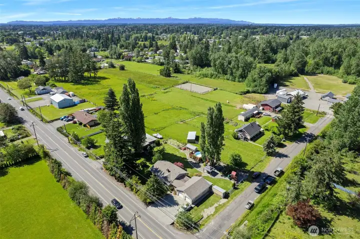 ~Aeriel View of Front to Back of Property ~ Back yard Sunsets are Unforgettable~