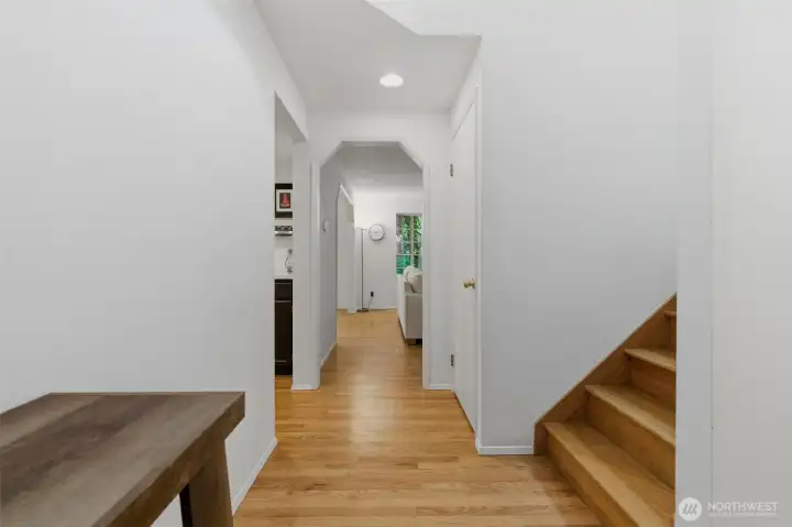 Hallway to kitchen, dining and living room