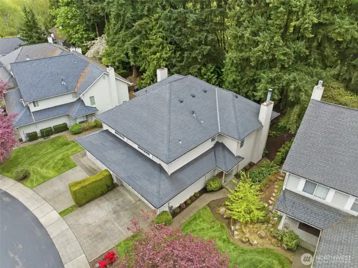 Aerial view of the home