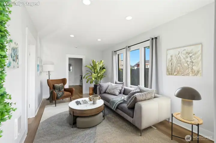 Bright living room with modern finishes. Bright living room with modern finishes.