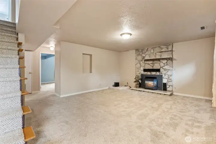 Living room and stairs to upstairs