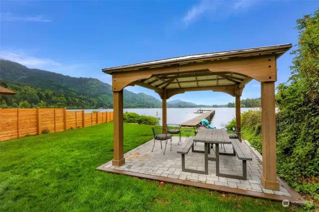 Private lakefront with dock for picnicking, swimming, kayaking, etc