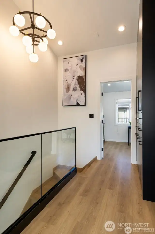 Top floor has tall ceilings