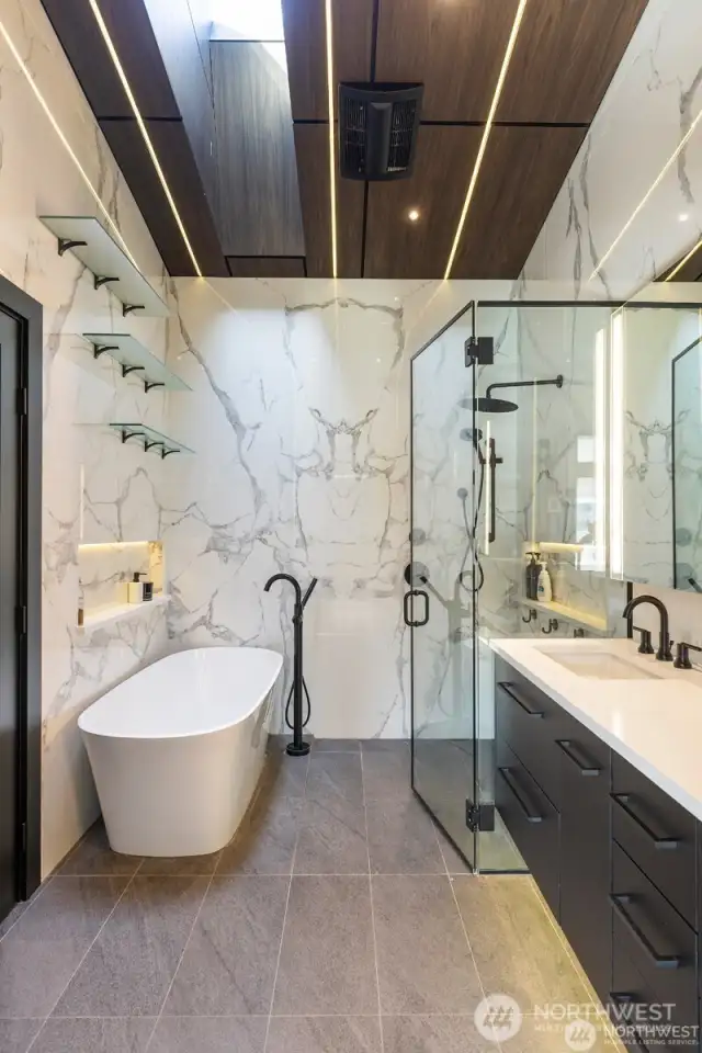 Extra large bathroom with wet room.
