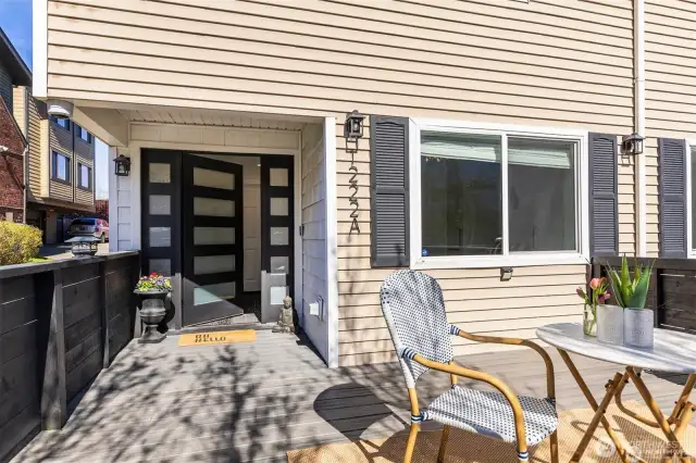 Large entry deck is South facing
