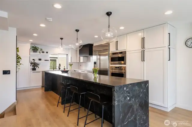 Cabinets are custom.