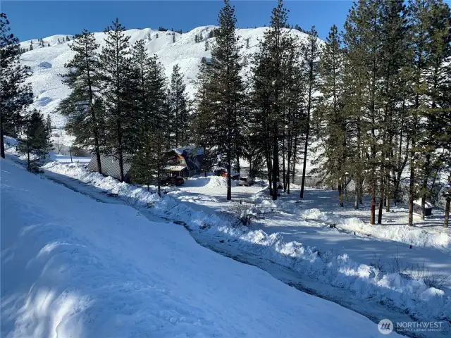Driveway doubles as a sledding hill or go off the top edge!!