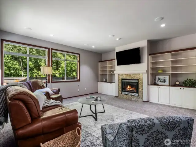 Cozy great room with inviting gas fireplace creates that perfect space for gatherings or needed rest.