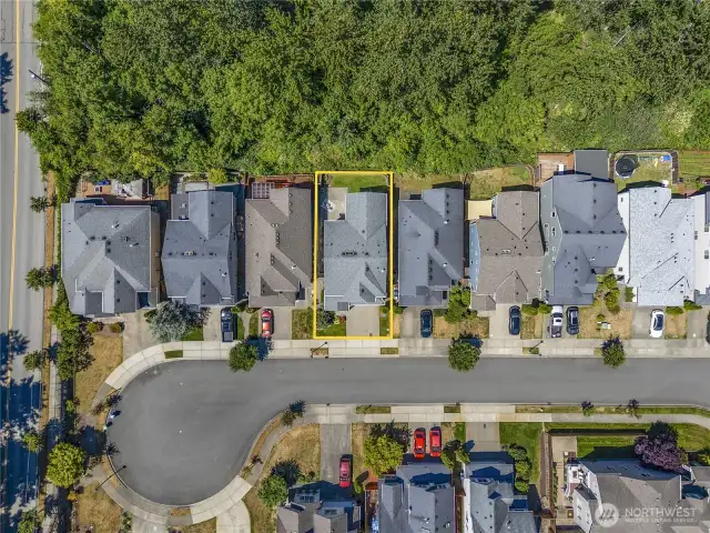 Aerial view of the property.