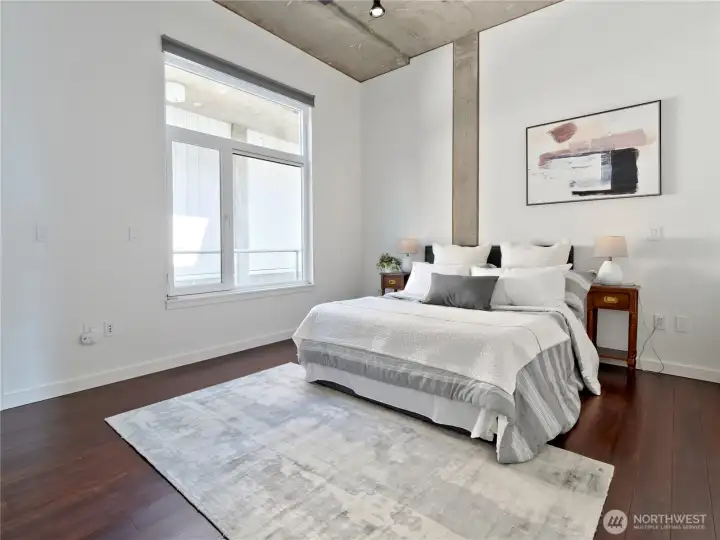 Bedroom located in the inerior part of the condo which is quieter