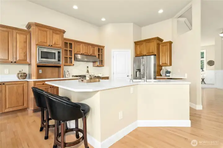 Lots of well-designed space in the gorgeous kitchen!