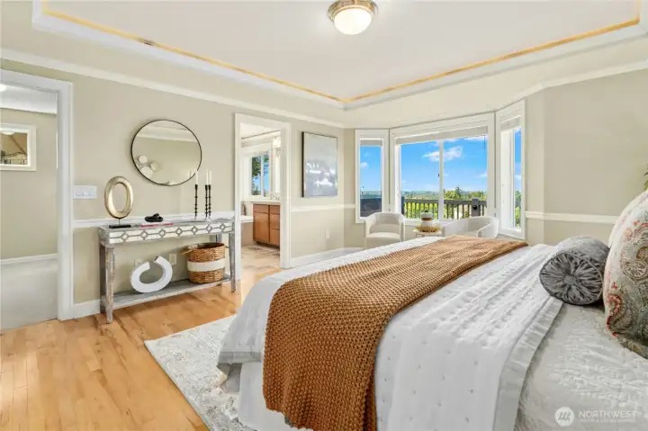 Owner Suite on MAIN FLOOR with huge walk-in closet and en-suite bathroom