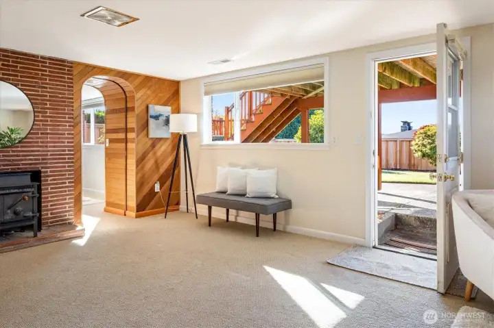 It has easy flow to the spacious backyard.