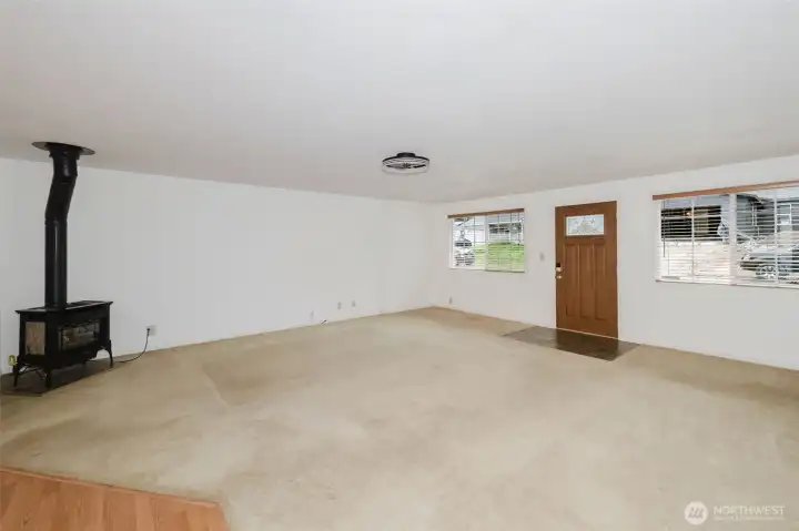 Living room with fireplace