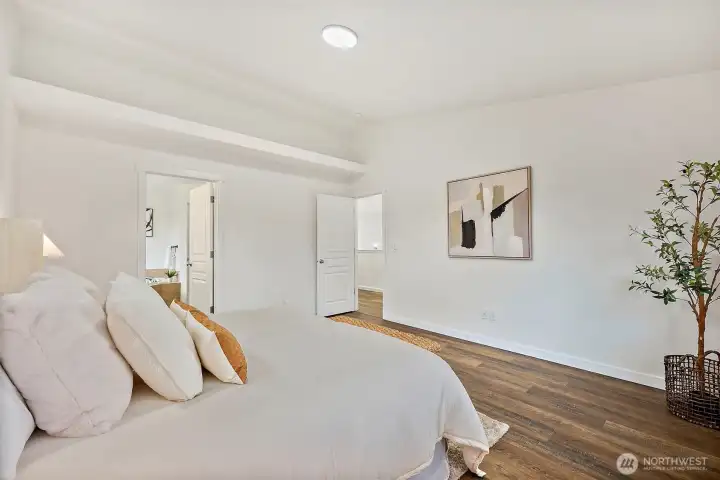 Easy care LVT floors throughout, even the bedrooms