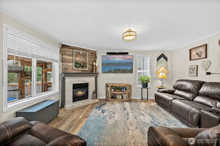 Family Room.  Custom "Catio" for your furry family members visible in the window.