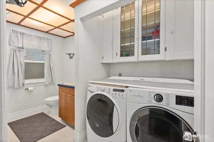 Main floor laundry room and half bath.
