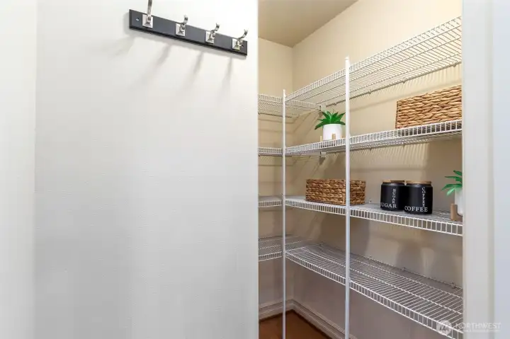 Large pantry next to kitchen.