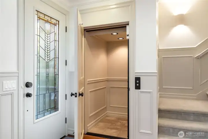 Townhome has an elevator for easy living.