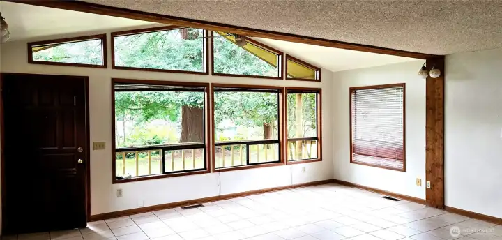 Light filled, vaulted ceilings