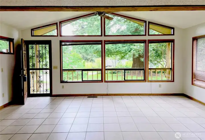 Picture windows bring the outddors in.