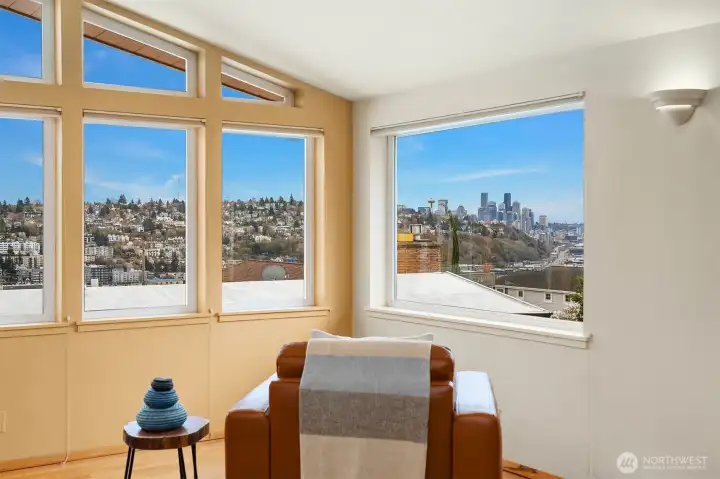 Looking SE to the Space Needle and Downtown.