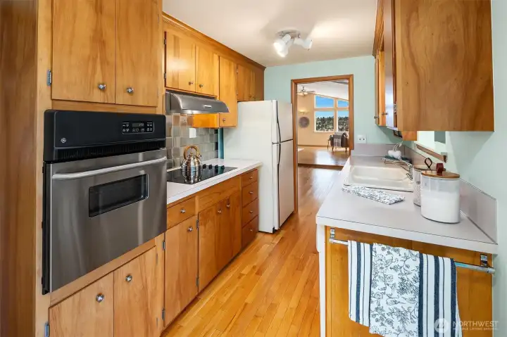 Looking east through the kitchen to the Living Room.