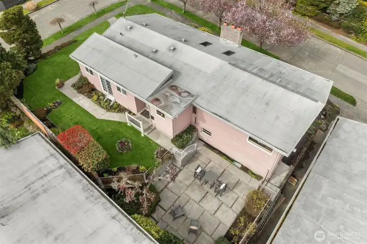 Looking from SE corner to NW corner of lot. Halladay St on the to right, 26th Ave on the top left.