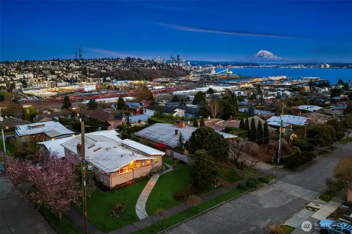 Drone shot looking southeast.