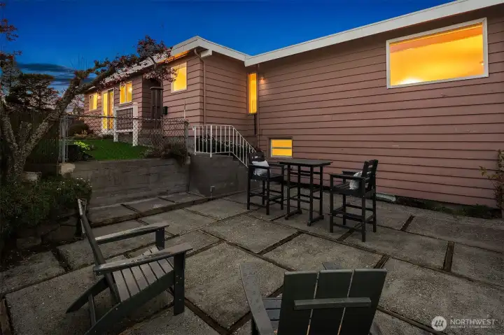 Patio looking NW to the house.
