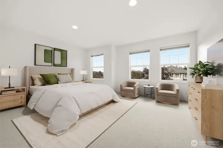 Spacious second bedroom filled with natural light