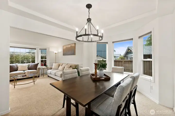 formal dinning opens to kitchen