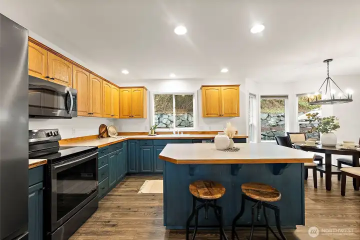 Large kitchen with island